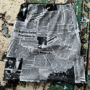 Princess Polly Newspaper Print Mini Skirt 0